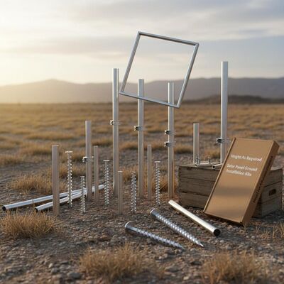 Bom preço. Kits de Instalação Solar para Solo com Altura Conforme Necessário, Proporcionando Profundidade Ilimitada, Permitindo Ajustes de Altura Personalizados e Ancoragem Segura ao Solo on-line