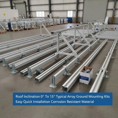 Bom preço. Inclinação de 0° a 15° Tipico Solar Array Kit de Montagem em Terra Instalação fácil e rápida Material resistente à corrosão on-line