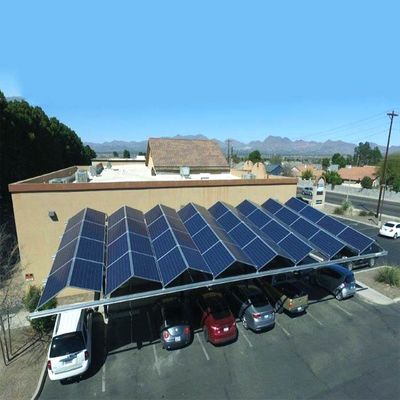 Bom preço. Acima do Carport solar 60kw de To130mph para o sistema de montagem à terra de estacionamento do porto de carro on-line