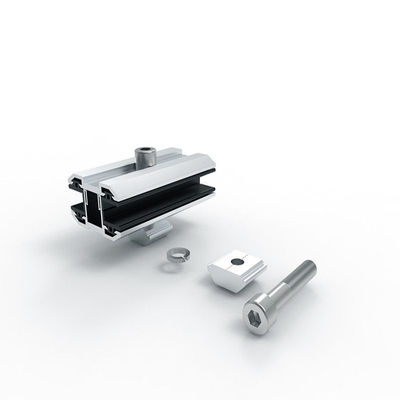 Braçadeira solar de vidro da extremidade do módulo do dobro T5 do AL 6005 da liga de alumínio